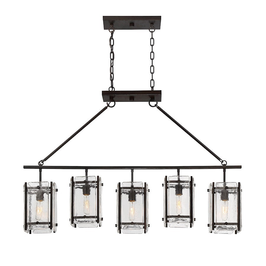 Glenwood 5-Light Linear Chandelier, English Bronze