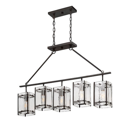 Glenwood 5-Light Linear Chandelier, English Bronze