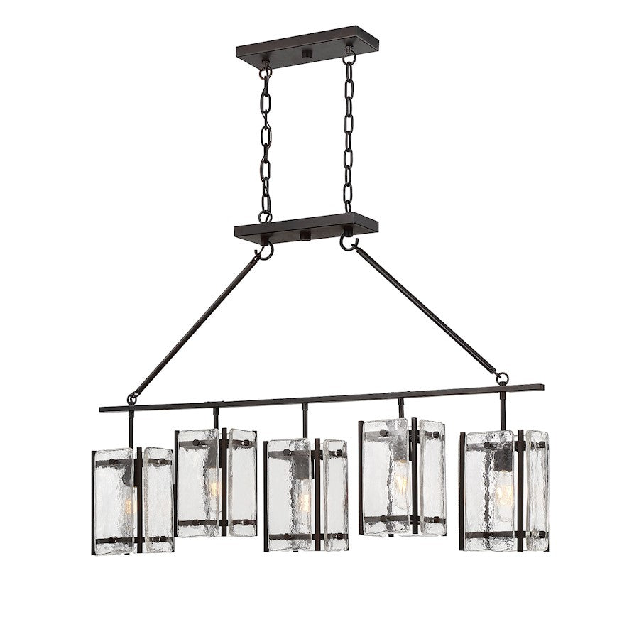 Glenwood 5-Light Linear Chandelier, English Bronze