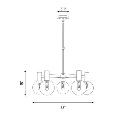 5-Light Chandelier, Chrome