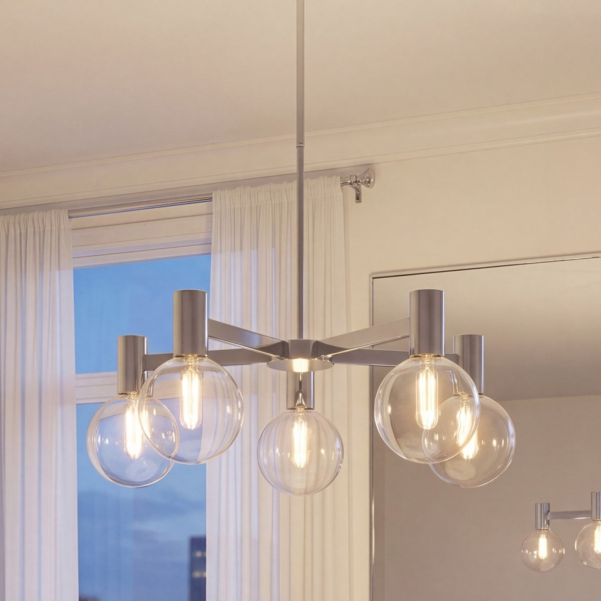 5-Light Chandelier, Chrome