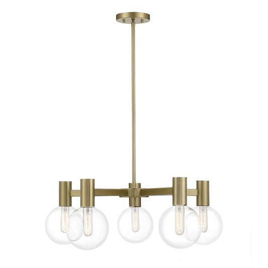 5-Light Chandelier, Warm Brass
