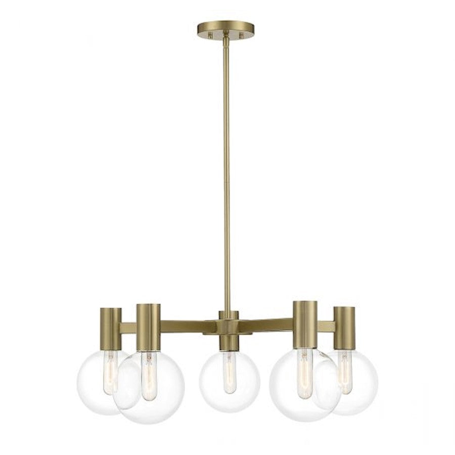 5-Light Chandelier, Warm Brass