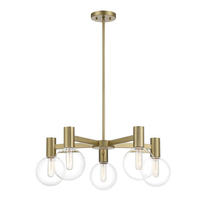 5-Light Chandelier, Warm Brass