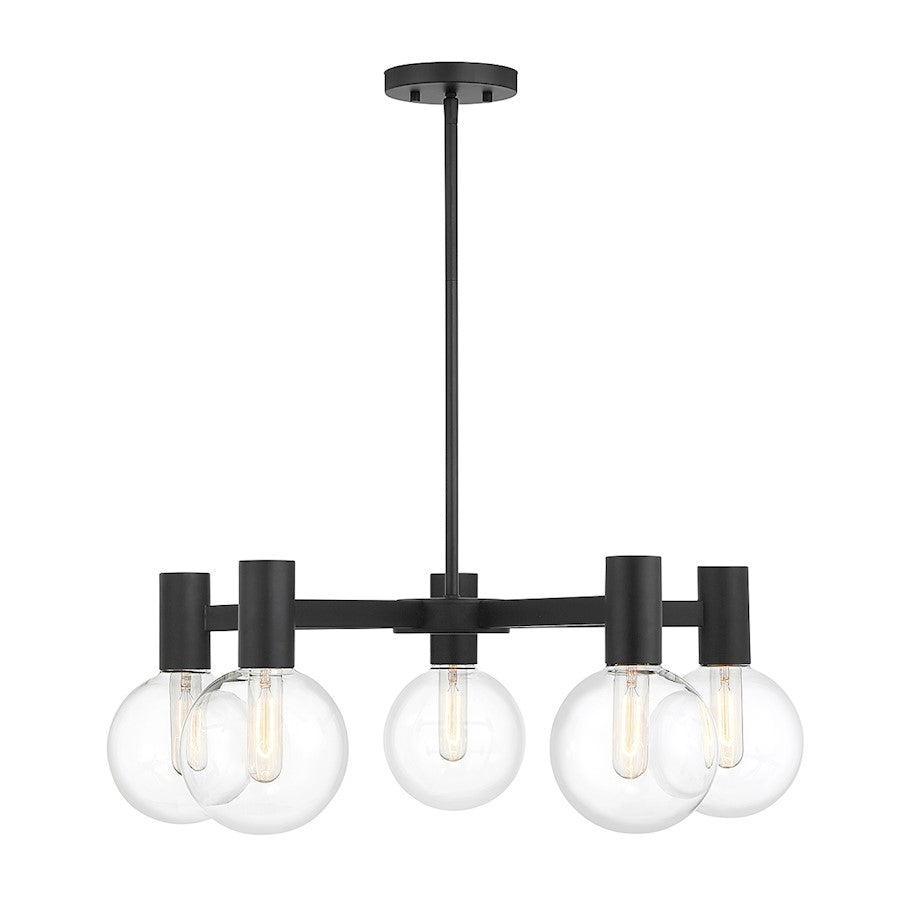 5-Light Chandelier, Matte Black