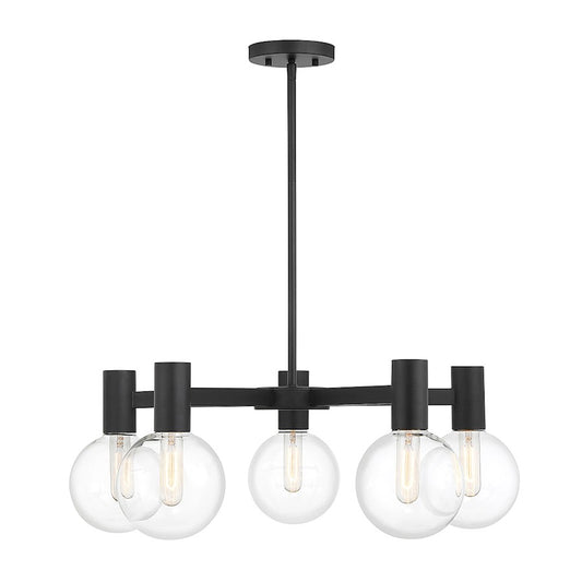 5-Light Chandelier, Matte Black