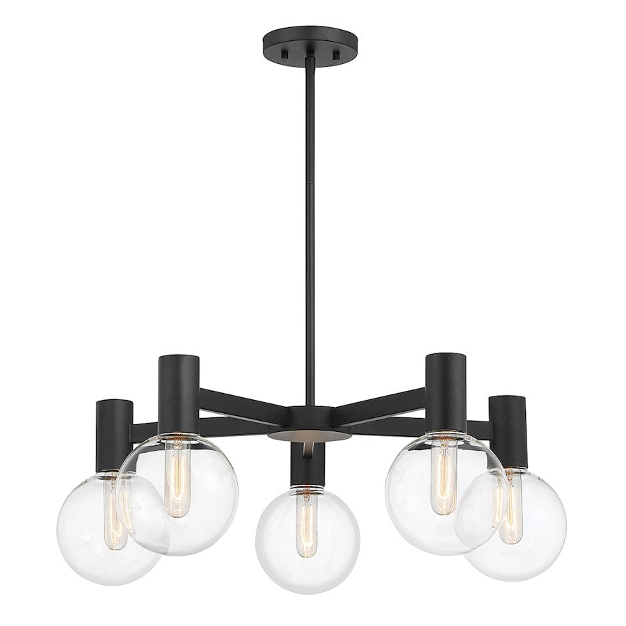 5-Light Chandelier, Matte Black