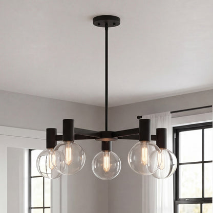 5-Light Chandelier, Matte Black