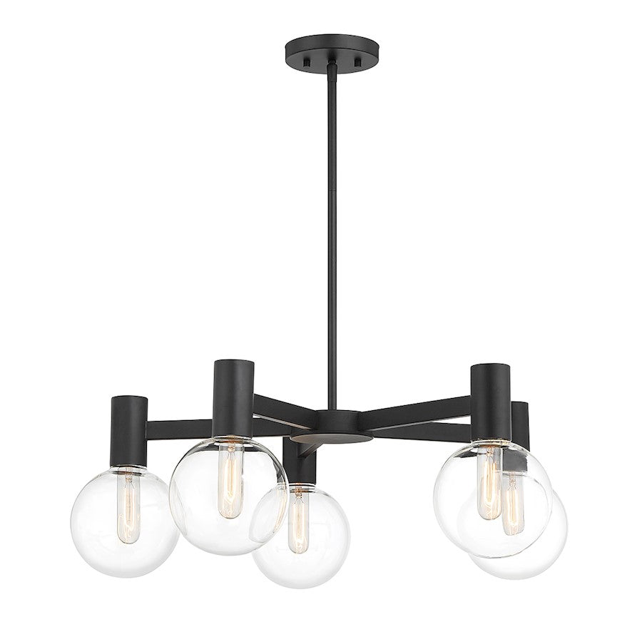 5-Light Chandelier, Matte Black