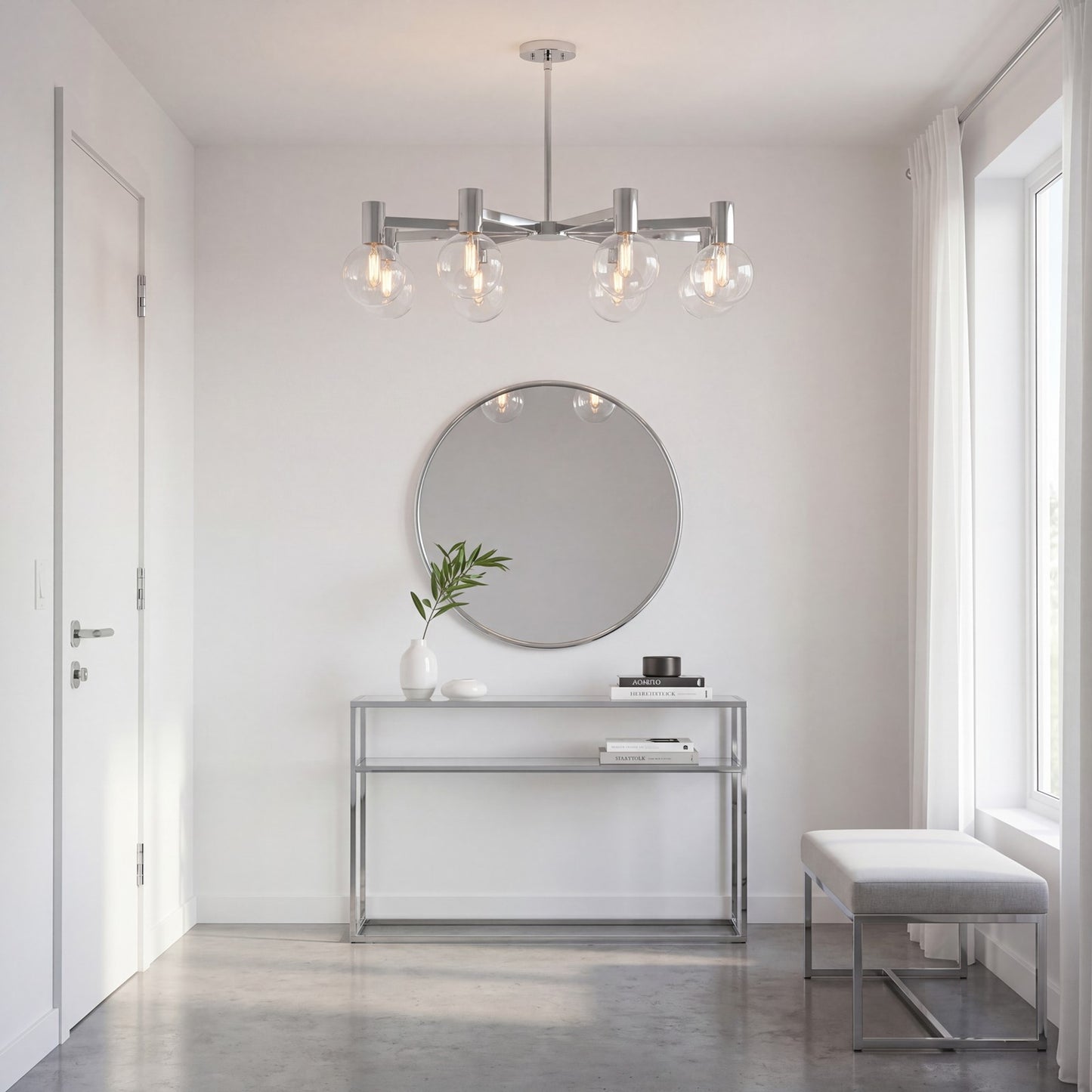 8-Light Chandelier, Chrome