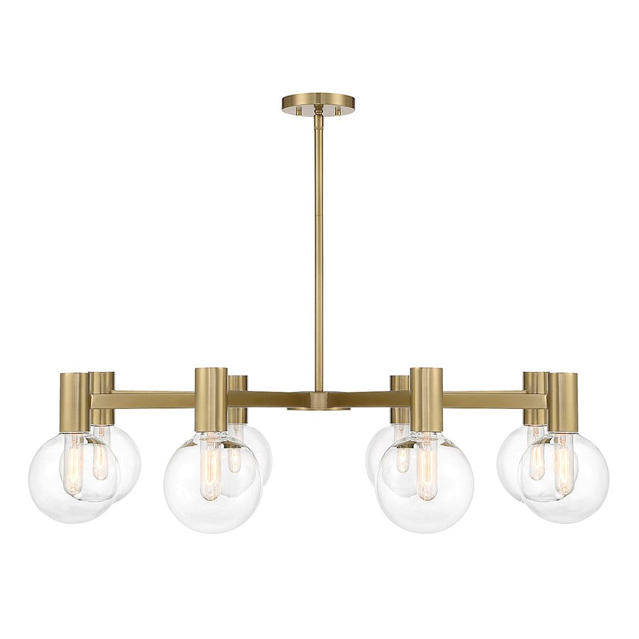 8-Light Chandelier, Warm Brass