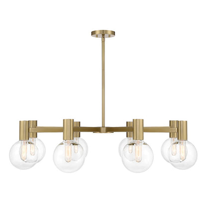 8-Light Chandelier, Warm Brass