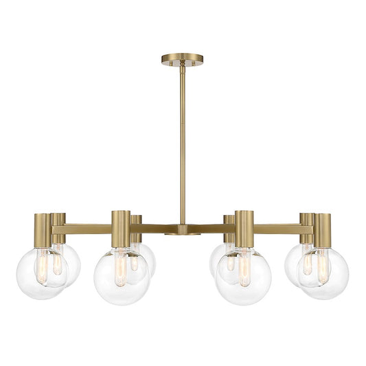 8-Light Chandelier, Warm Brass