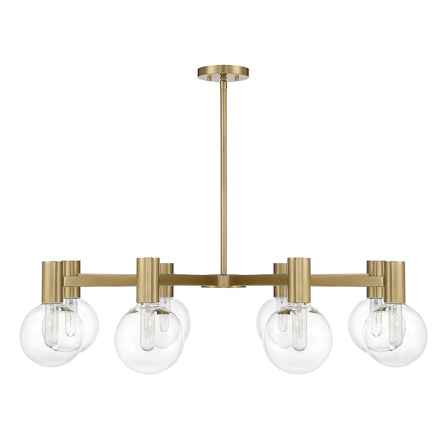 8-Light Chandelier, Warm Brass