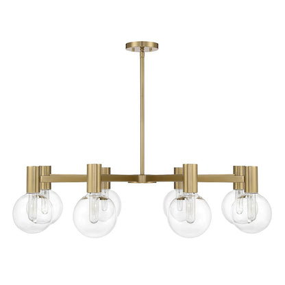 8-Light Chandelier, Warm Brass