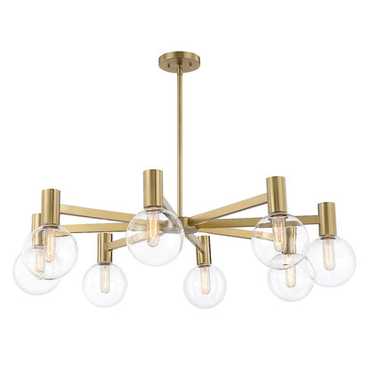 8-Light Chandelier, Warm Brass