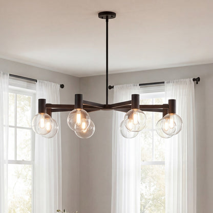 8-Light Chandelier, Matte Black