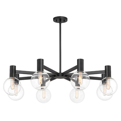 8-Light Chandelier, Matte Black