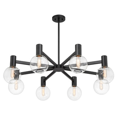 8-Light Chandelier, Matte Black