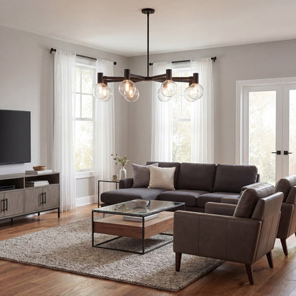 8-Light Chandelier, Matte Black