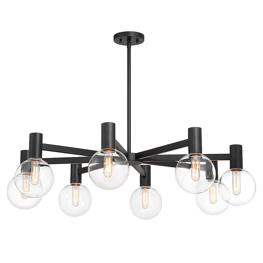 8-Light Chandelier, Matte Black