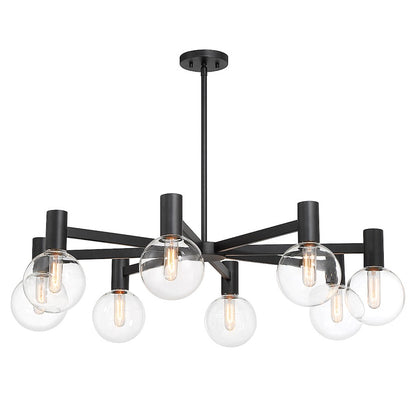 8-Light Chandelier, Matte Black