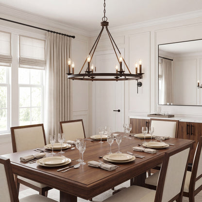 8 Light Chandelier, Classic Bronze
