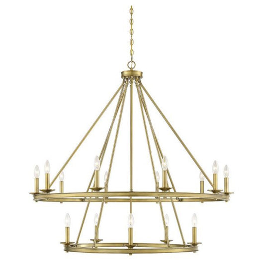 Savoy House Middleton 15-Light Chandelier, Warm Brass - 1-312-15-322