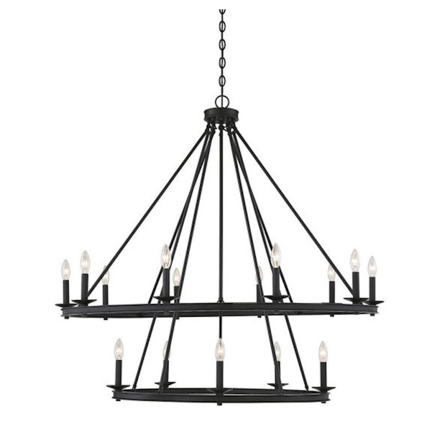 15 Light Chandelier, Matte Black