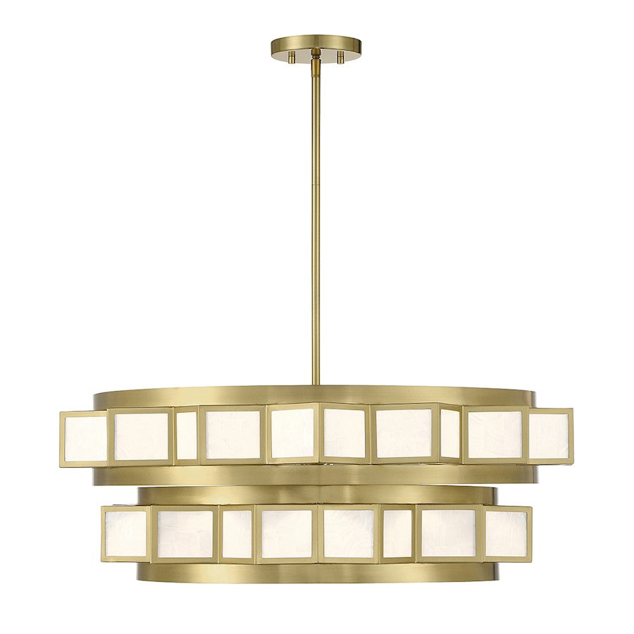 4-Light Chandelier, Warm Brass