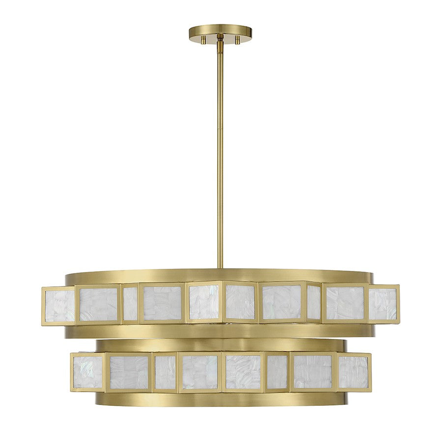 4-Light Chandelier, Warm Brass