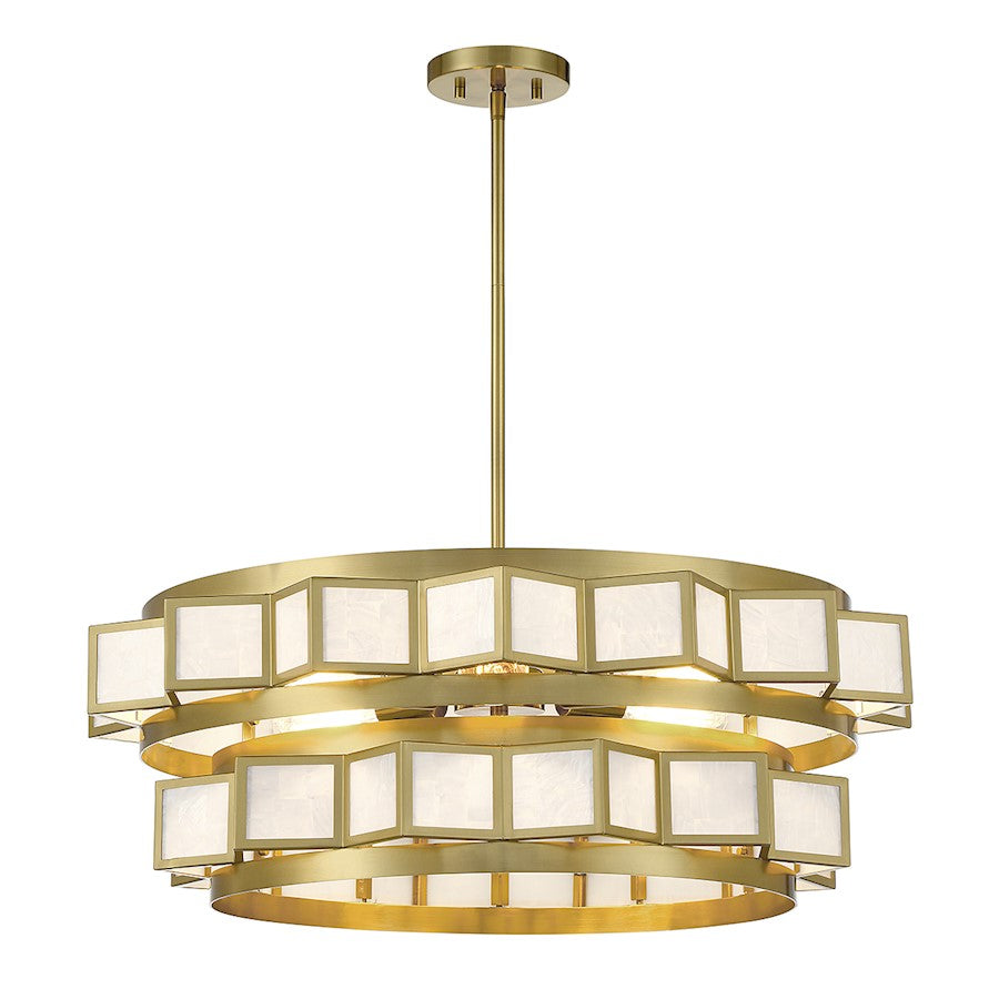 4-Light Chandelier, Warm Brass
