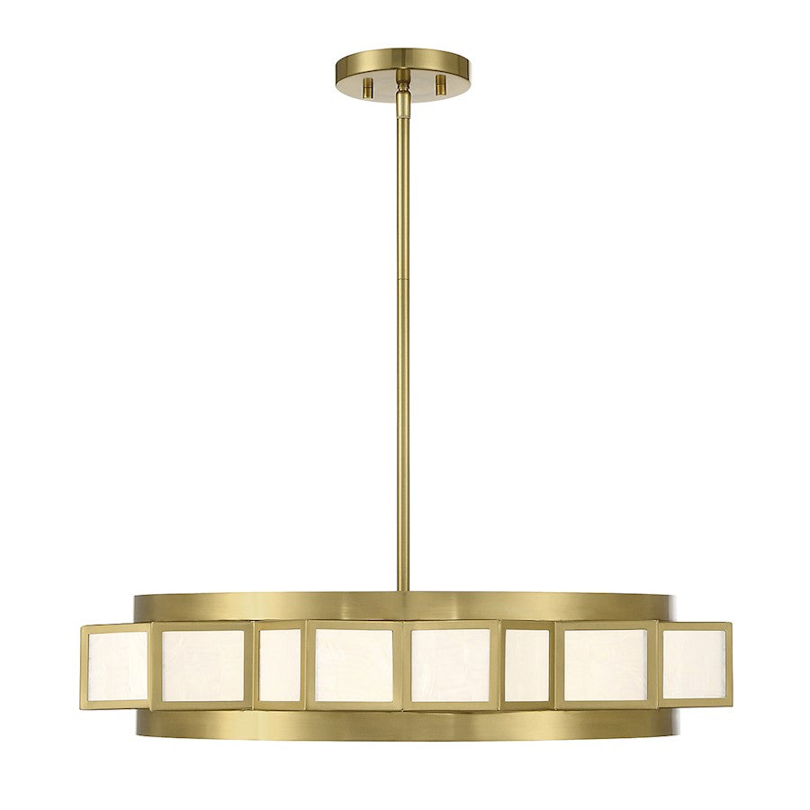 4-Light Chandelier, Warm Brass