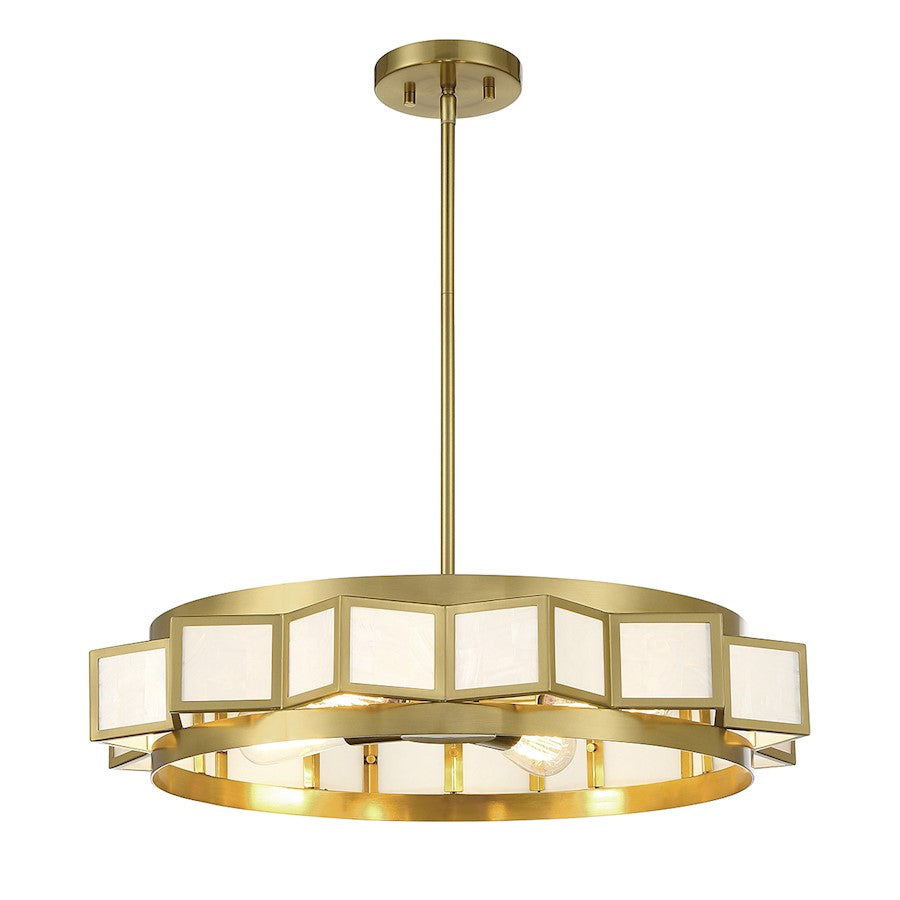 4-Light Chandelier, Warm Brass