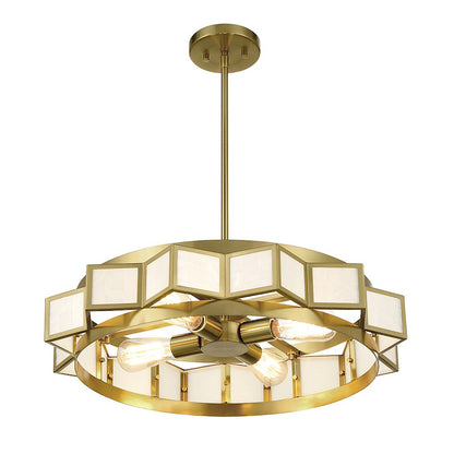 4-Light Chandelier, Warm Brass