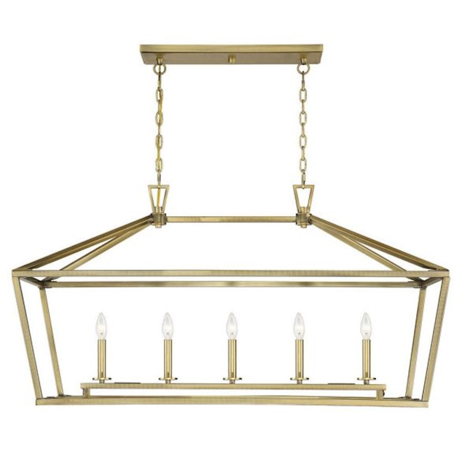 Savoy House Townsend 5-Light 24" Linear Chandelier, Warm Brass - 1-324-5-322