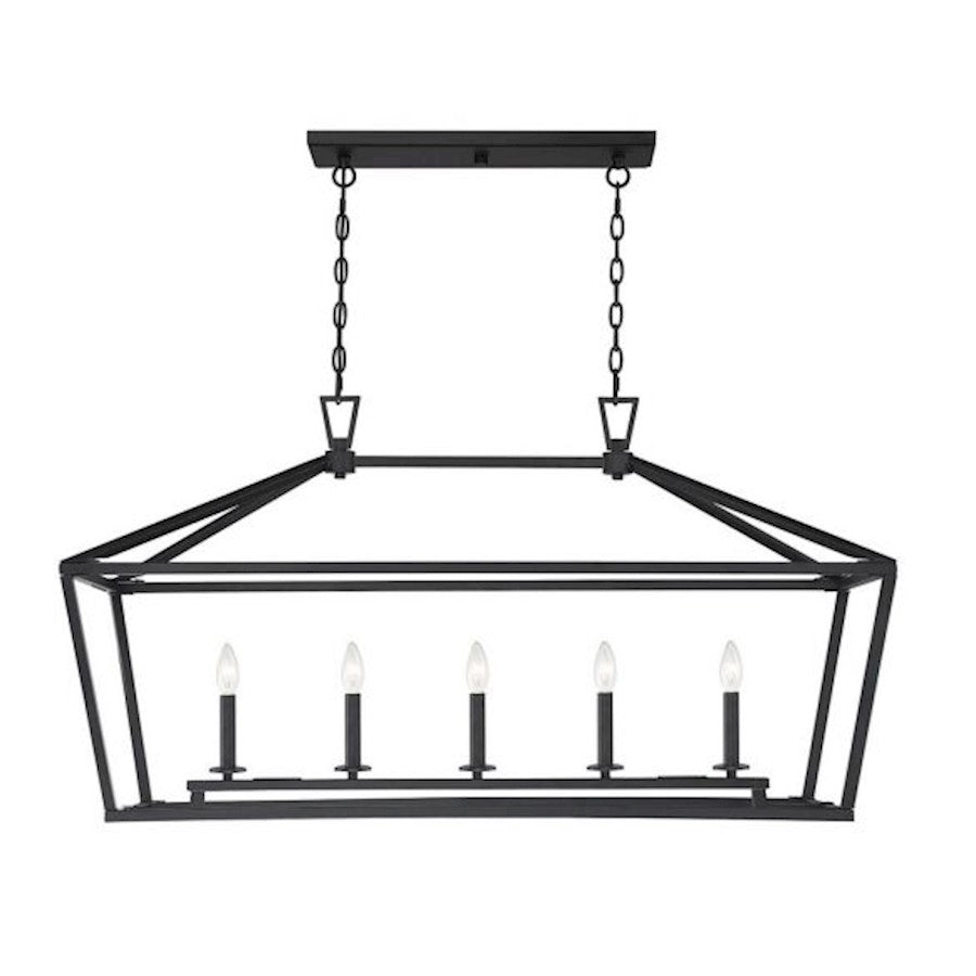 Savoy House Townsend 5-Light 24" Linear Chandelier, Matte Black - 1-324-5-89