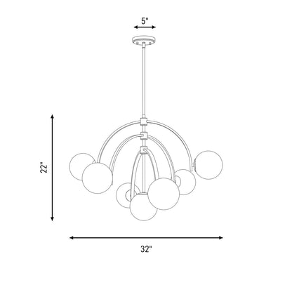 7-Light Chandelier, Polished Chrome