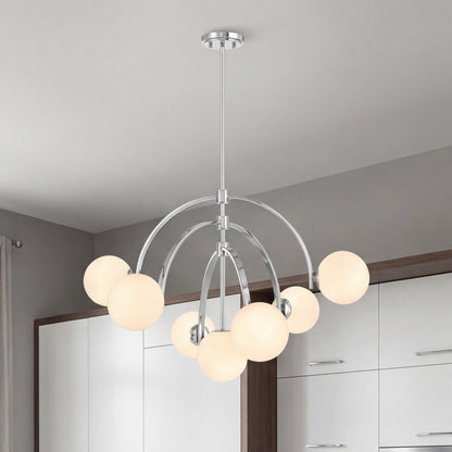 7-Light Chandelier, Polished Chrome