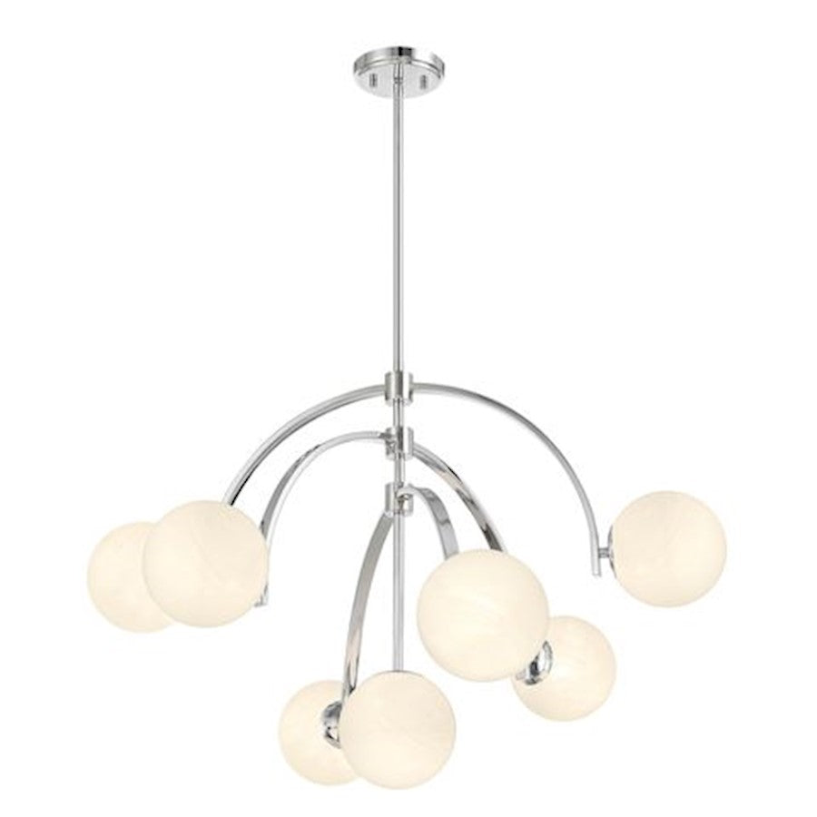 7-Light Chandelier, Polished Chrome