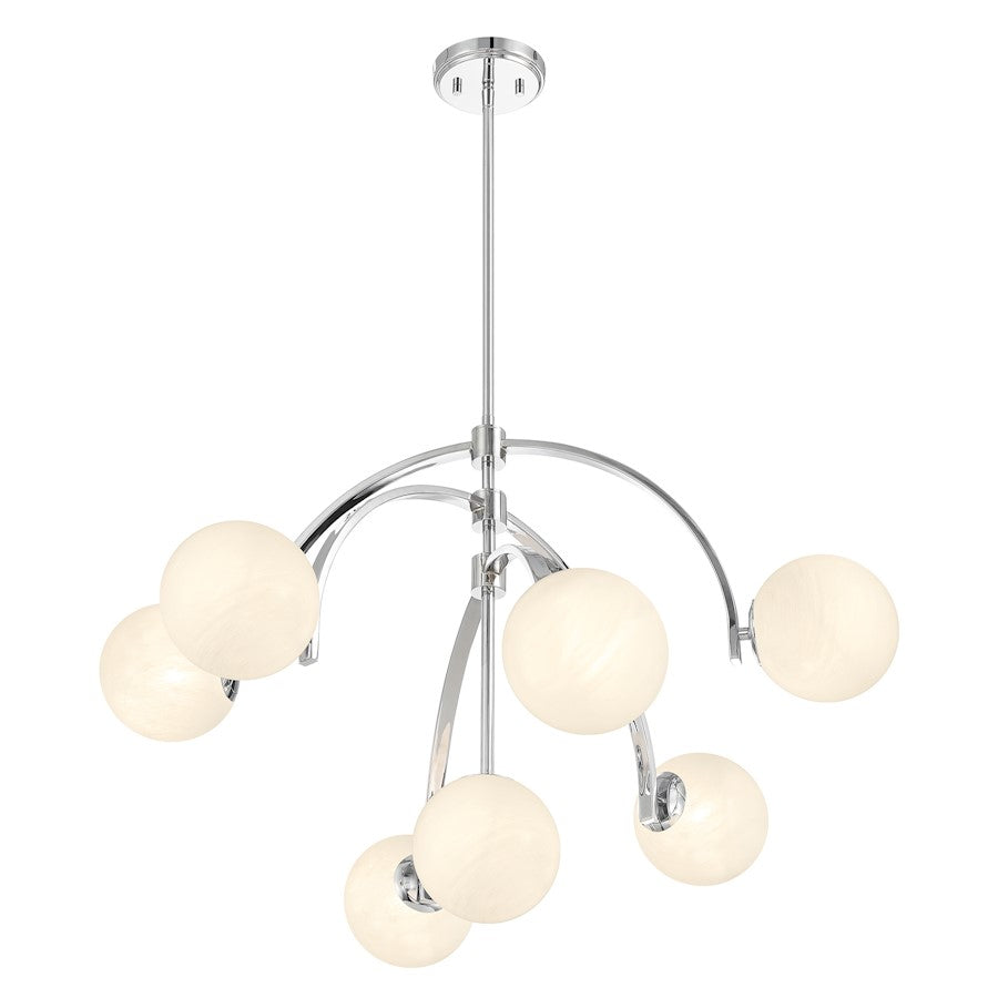 7-Light Chandelier, Polished Chrome