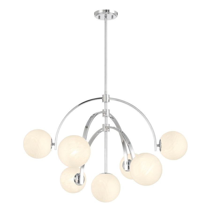 7-Light Chandelier, Polished Chrome