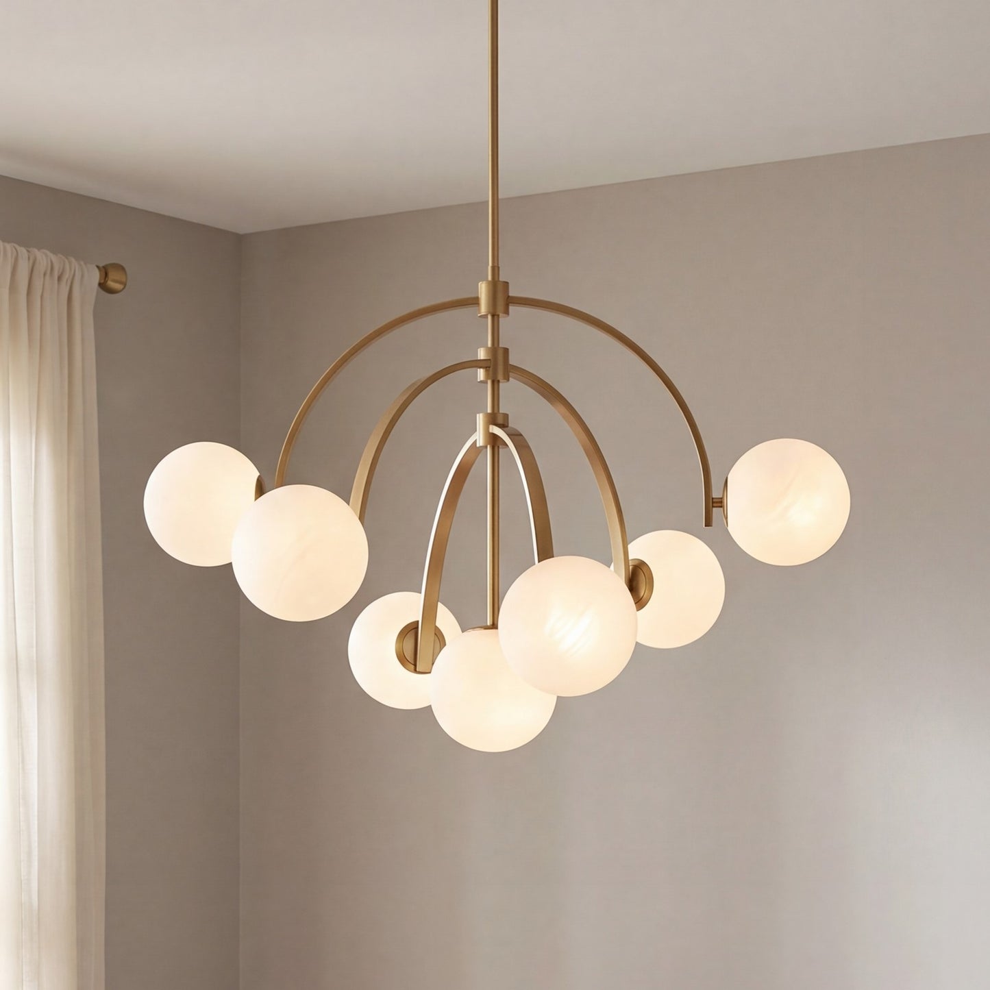 Marias 7-Light Chandelier, Warm Brass