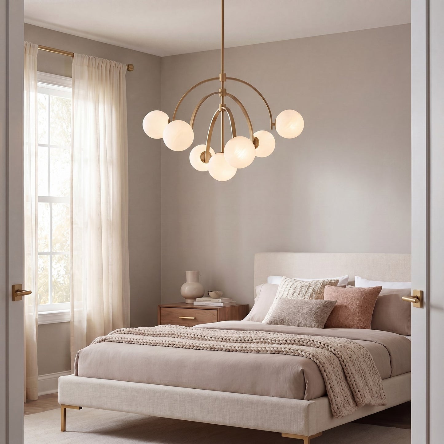 Marias 7-Light Chandelier, Warm Brass