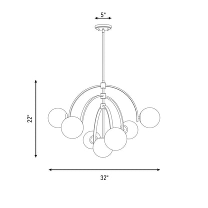 Marias 7-Light Chandelier, Warm Brass
