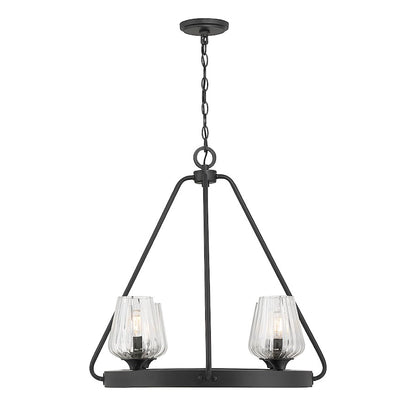 4-Light Chandelier, Matte Black