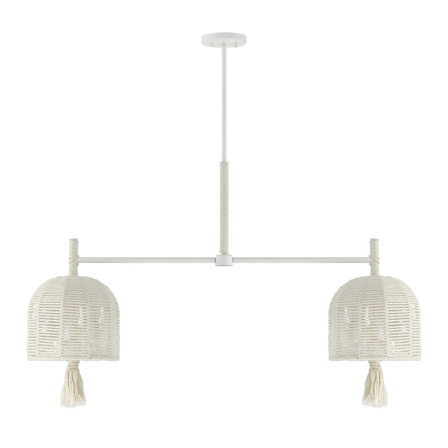 Savoy House Lunara 6 Lt Chandelier, Cotton/White Cotton, Cotton