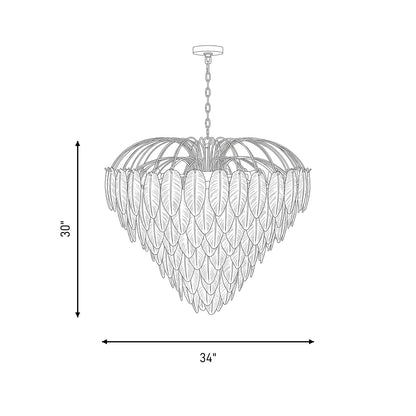 15 Light Chandelier, Warm Brass