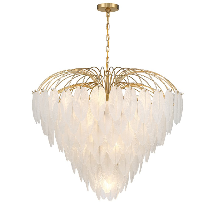 15 Light Chandelier, Warm Brass