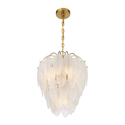 5 Light Chandelier, Warm Brass